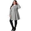 Agnes Orinda Women's Plus Size Trench Notch Lapel Double Breasted A Line Pockets Pea Coats - 3 of 4