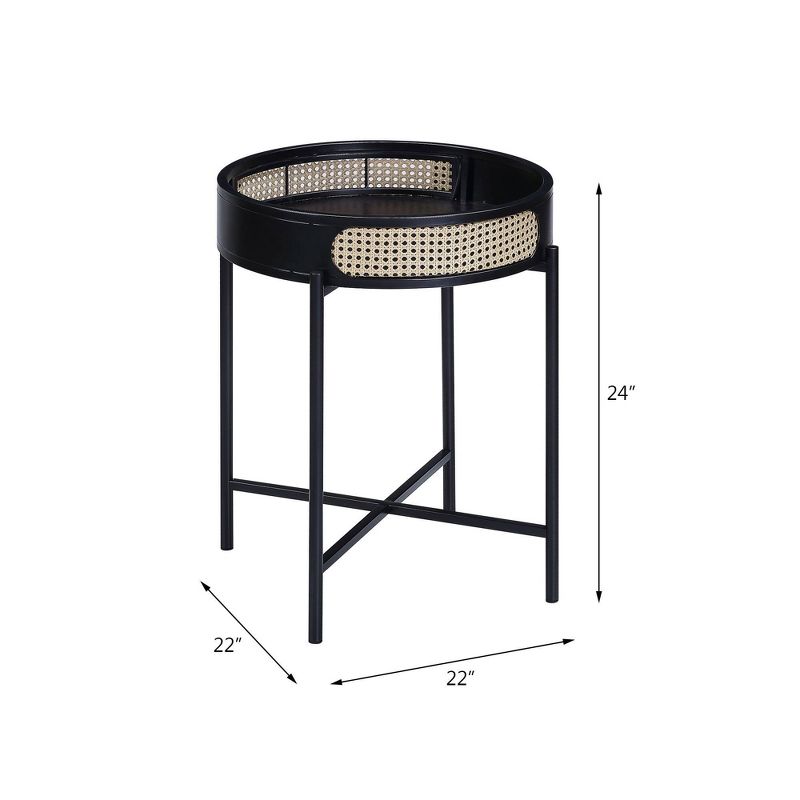 22&#34; Colson Accent Table Black Finish - Acme Furniture, 4 of 7