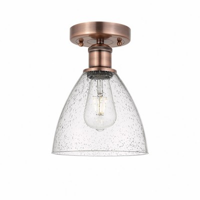 Bristol Glass - 1 Light Semi-Flush Mount In Industrial Style-10.25 Inches Tall and 7.5 Inches Wide