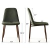 Oslo Walnut Dining Chairs Set Of 4,Upholstered Dining Chairs with Walnut Metal Legs-Maison Boucle - 4 of 4