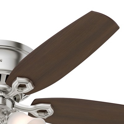 52" Brushed Nickel Low Profile Ceiling Fan with Lights