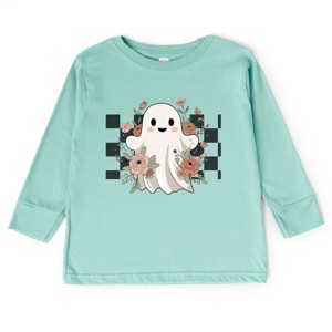 Checkered Ghost Rose - Kids Toddler Long Sleeve Tee and Kids Youth Long Sleeve Tee - 1 of 3