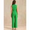 INSPIRE CHIC Women's Casual Sleeveless Shawl Collar Office Belted Cropped Jumpsuit - 4 of 4