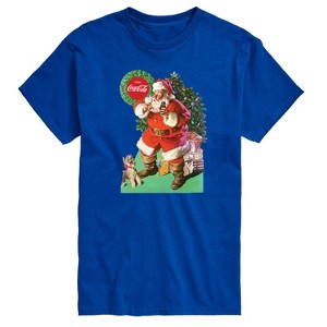 Men's - Coca Cola - Vintage Santa with Dog Short Sleeve Graphic T-Shirt - 1 of 4