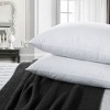 Peace Nest Goose Feather Down Pillow White Quilted Cotton Cover Set of 2 - 3 of 4