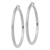 Black Bow Jewelry 3mm, 14k White Gold Diamond-cut Hoops, 50mm (1 7/8 Inch) - 2 of 4