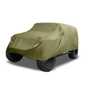 Unique Bargains SUV Car Cover Fit for Jeep Wrangler JK 4 door 2007-2017 Outdoor Waterproof Sun Dust Wind Snow Protection 210D Oxford - 1 of 3