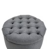 Alilang 24.80 inches Round Tufted Ottoman with Storage and Upholstered Fabric-Gray - 4 of 4