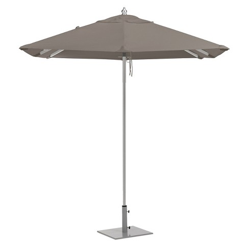 6 6 X 6 6 Square Sunbrella Market Patio Umbrella Brushed Aluminum Frame Taupe Sunbrella Fabric Shade Oxford Garden Target