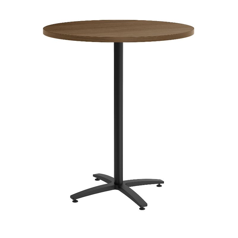 HITOUCH BUSINESS SERVICES 36" Round Pinnacle Laminate Bistro Height Black Base Table 54804, 1 of 2