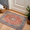 World Rug Gallery Marin Red Medallion Traditional Indoor Rug – Flatweave, Washable Surface with Non-Slip Backing - 2 of 4