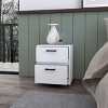 GlasFlength Nightstands Modern Nightstand Bedroom Nightstand Elegant Bedside Table with 2 Drawers for Living Room, White, 15"*12.7"*18.5" - 3 of 4