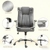 TopComfy Accent Chairs Desk Chair Executive Office Chair with Padded Arms Adjustable Height and Tilt Function for Office, Gray, 26.4"*26"*46.5" - 3 of 4