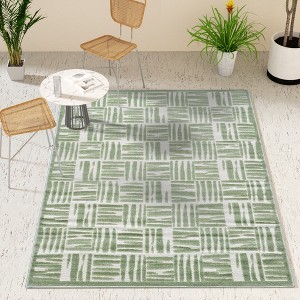 Maxax Non-Slip Turkish Unfaded High-Low Indoor/Outdoor Area Rug For Patios, Deck, Porch Or Entryway - 1 of 4