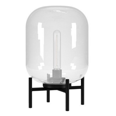 Hudson and Canal 15.38" Tall Table Lamp with Glass Shade
