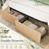 Brafab Fluted Queen Size Wooden Platform Bed Frame with Wooden Headboard and Storage Drawers，No Box Spring Needed, Easy Assembly - 3 of 4