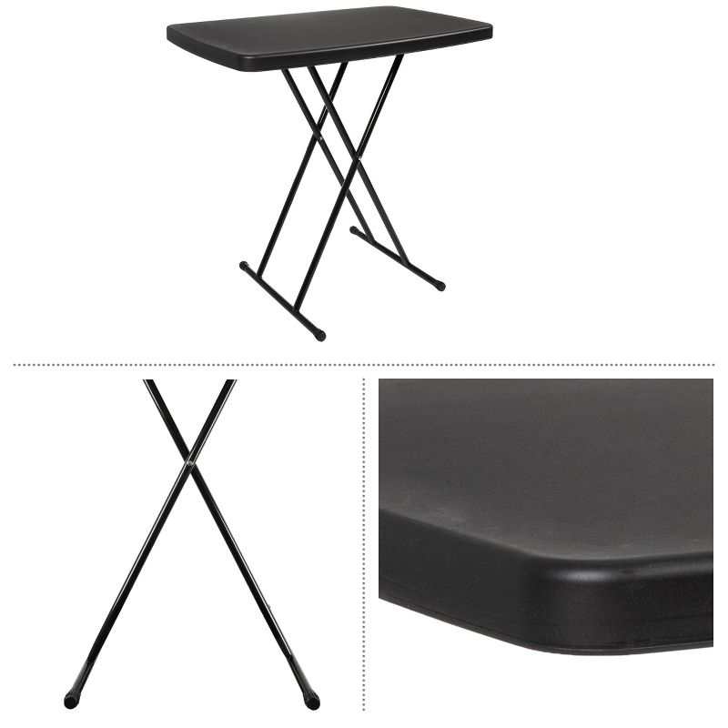 Hasting Home Adjustable Folding Table - Lightweight Portable Folding Desk, 3 of 8