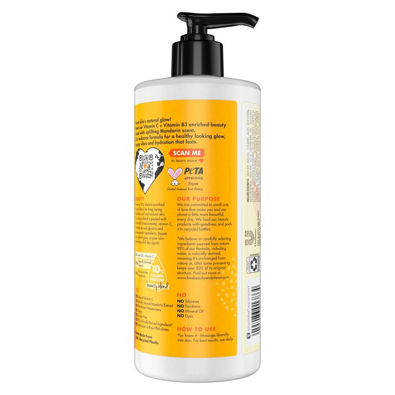 Love Beauty and Planet Glowing Mandarin and Vitamin C Pump Body Lotion - 16 fl oz, 4 of 7