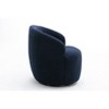 Gulches Dark Blue Teddy Fabric Swivel Accent Barrel Chair - 360¡ã Swivel, Ergonomic Backrest, Black Powder-Coated Metal Base, 250 LBS Capacity - 4 of 4