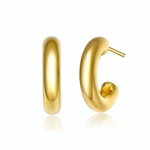 Guili Petite Charm 14K Gold Plated Small Open Hoop Earrings, a Minimalist Yet Elegant Addition That Adds a Sophisticated Touch to Any Outfit - 1 of 3