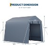 Acekool Outdoor Storage Shed, Heavy Duty Waterproof Shelter with Roll-Up Zipper Door, Ventilated Windows for Tools & Motorcycle, UV Resistant - 2 of 4