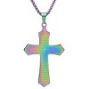 Steeltime stainless steel our father cross pendant. Color Options: Silver, Gold, Rose Gold, Black, Multi - 2 of 4