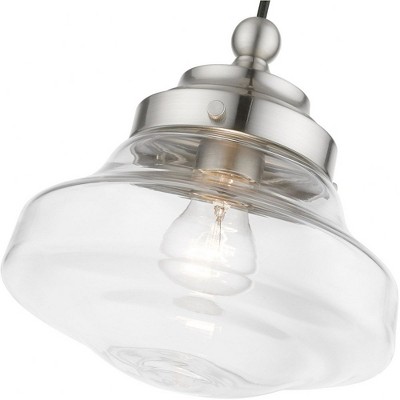 Avondale Brushed Nickel Mini Pendant with Clear Glass Shade