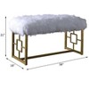 Kumasinova Faux Fur Armless Lounge Bench– Backless, Gold Metal Legs, 5" Padded Seat, Ottoman Bench for Bedroom, End of Bed Bench, Entryway Bench - 3 of 4
