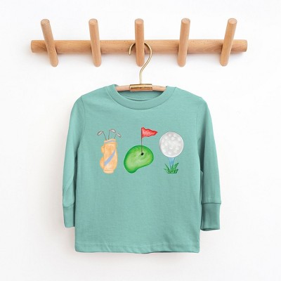 The Juniper Shop Golf Icons Watercolor Toddler Long Sleeve Tee