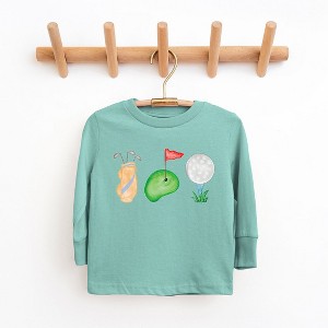 The Juniper Shop Golf Icons Watercolor Toddler Long Sleeve Tee - 1 of 3