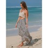 EXLURA Womens Elastic High Waist Flared Maxi Skirts Floral Swing Midi Skirt Casual Summer Long Skirt Beach Vacation Resort - 4 of 4