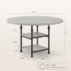 Round Wooden Dining Table for 4-6, Modern 3-Layer Kitchen Table with Storage Shelves and Roman Metal Legs, Ideal for Dining Room and Living Room. - 2 of 4