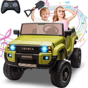 24v Ride On Toys for Big Kids - Licensed Toyota 2-Seater w/Remote Control, 4WD/2WD Switch, LED Lights, Bluetooth & Shovel - ASTM/CPSIA Certified - 1 of 4