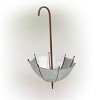 Alpine Corporation 10" Upside-Down Umbrella Iron Outdoor Novelty Planter Silver - 4 of 4