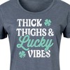 Women's - Instant Message - Thick Thighs And Lucky Vibes Graphic T-shirt Dress - 2 of 4