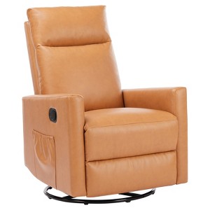 GlasFlength Seating Sets, Manual Recliner Chair Single Sofa, Massage and Heating, for Living Room, Orange, 25.2"*29.2"*38.7" - 1 of 4