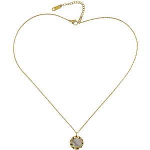 Slate by Rebl MOP Chain Necklace  18K Gold Plated Stainless Steel with White MOP Pendant - 1 of 1