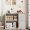 Jojoka Buffet Cabinet with Storage, 43" Modern Sideboard Kitchen Cabinet with Guardrail Design & Adjustable Shelves & 3 Drawers - 2 of 4