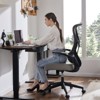 FONTOI Task Chairs, Mesh Office Chair with Flip-up Armrests and Lumbar Support for Home Office, Gray, 26.3"*48"*26.3" - 2 of 4