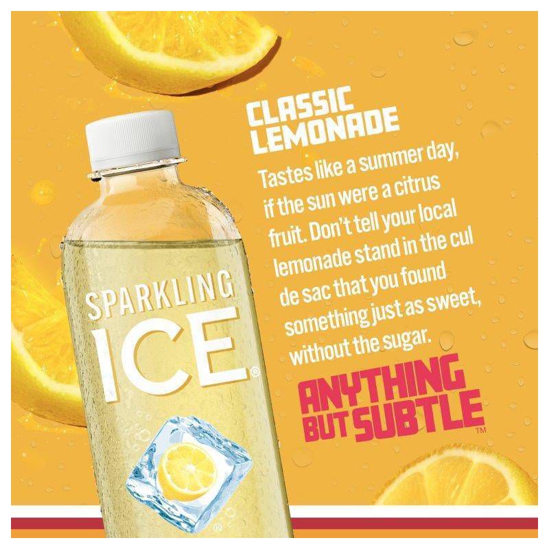 Sparkling Ice Classic Lemonade - 17 fl oz Bottle, 3 of 8