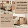 Okak Twin/Full Size Platform Beds with Storage Bookshelf & Guardrails,Solid Wood Bed Frame for Kids,Teens,No Spring Box Needed - 4 of 4