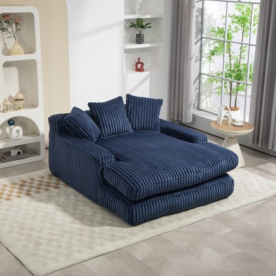 TiramisuBest Corduroy lazy sofa With 3 back pillows,Comfy Sofa- Deep Seat Couch for Living Room