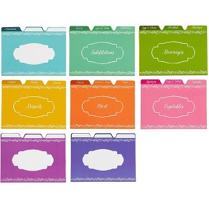 Sustainable Greetings 24-Pack Kitchen Recipe Card Dividers, Modern Colorful Style, Top Index Tabs Organizer Your Recipe Box, 4x6 inch - 1 of 4