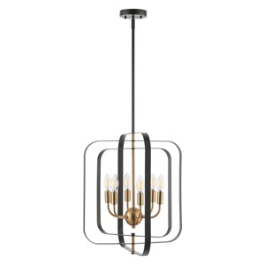 Dellyth 6 Light 20" Pendant - PND4195 - Black/Brass - Safavieh - 1 of 4