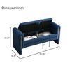 Airsurfer Modern Teddy Bed End Bench with Arms and Storage, Upholstered Large Foot Rest Stool, Cream Plywood, 52.3 x 18.5 x 24.4 inches,Navy Blue - 4 of 4