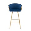 26 Inch Set of 2 Bar Stools,with Chrome Footrest and Base Velvet + Golden Leg Simple Bar Stool - 3 of 4