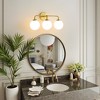 POWLIG 18.89-in 3-Light Bathroom Vanity Lighting with Milk White Glass Globe Shades - 2 of 4