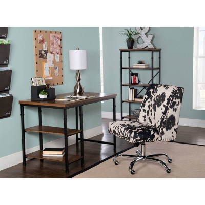 Austin Black and Ash Wood Two Shelf Desk