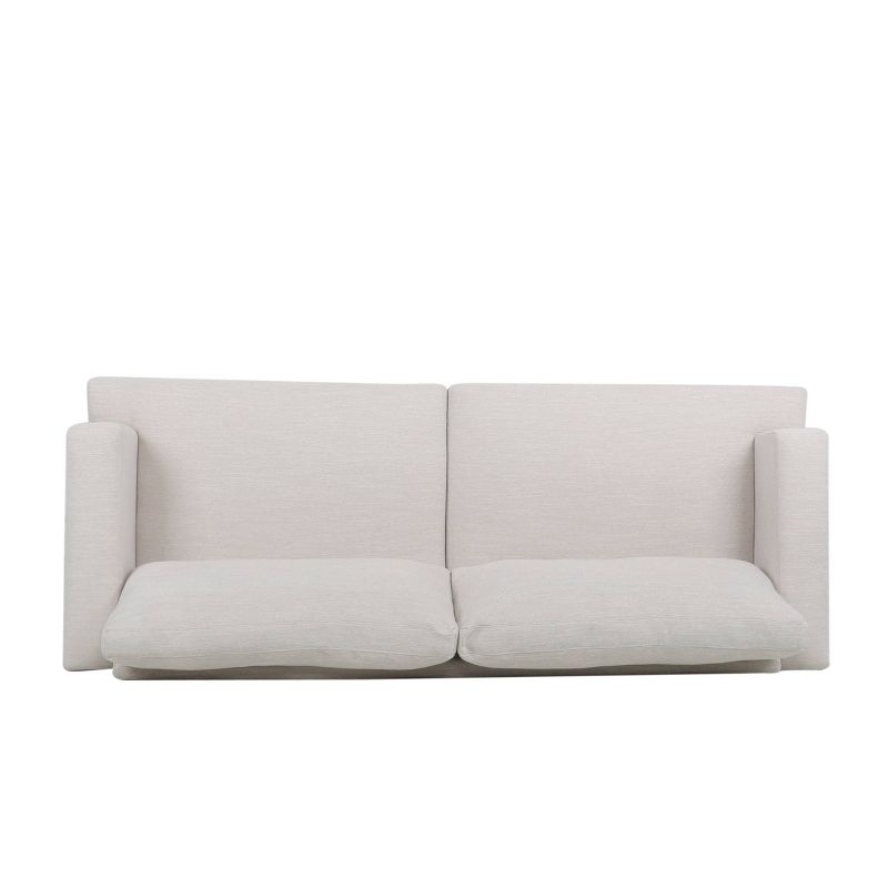 Dallin Contemporary Fabric 3 Seater Sofa Beige/Silver - Christopher Knight Home, 6 of 12