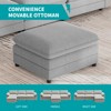 Mjkone 117''Sectional Sofa, L Shape Sofa, Cloud Couch Dupe with Movable Ottoman, 3-Seat Sofa for Living Room and Apartment - 4 of 4